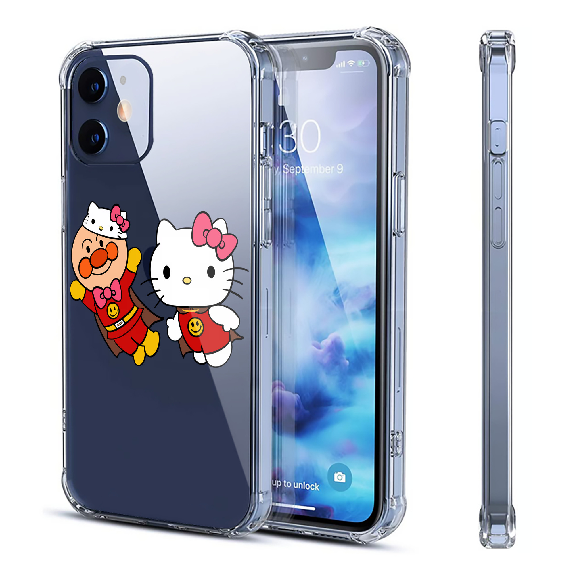 （画像用） アンパンマン Anpanman 【iPhone 12シリーズ対応】透明スマホケース（クリアソフトケース）